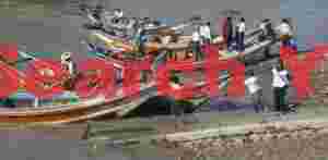 Ferry boats pushing off