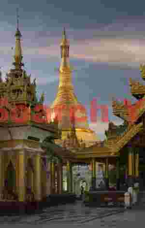 Golden spires at sunset