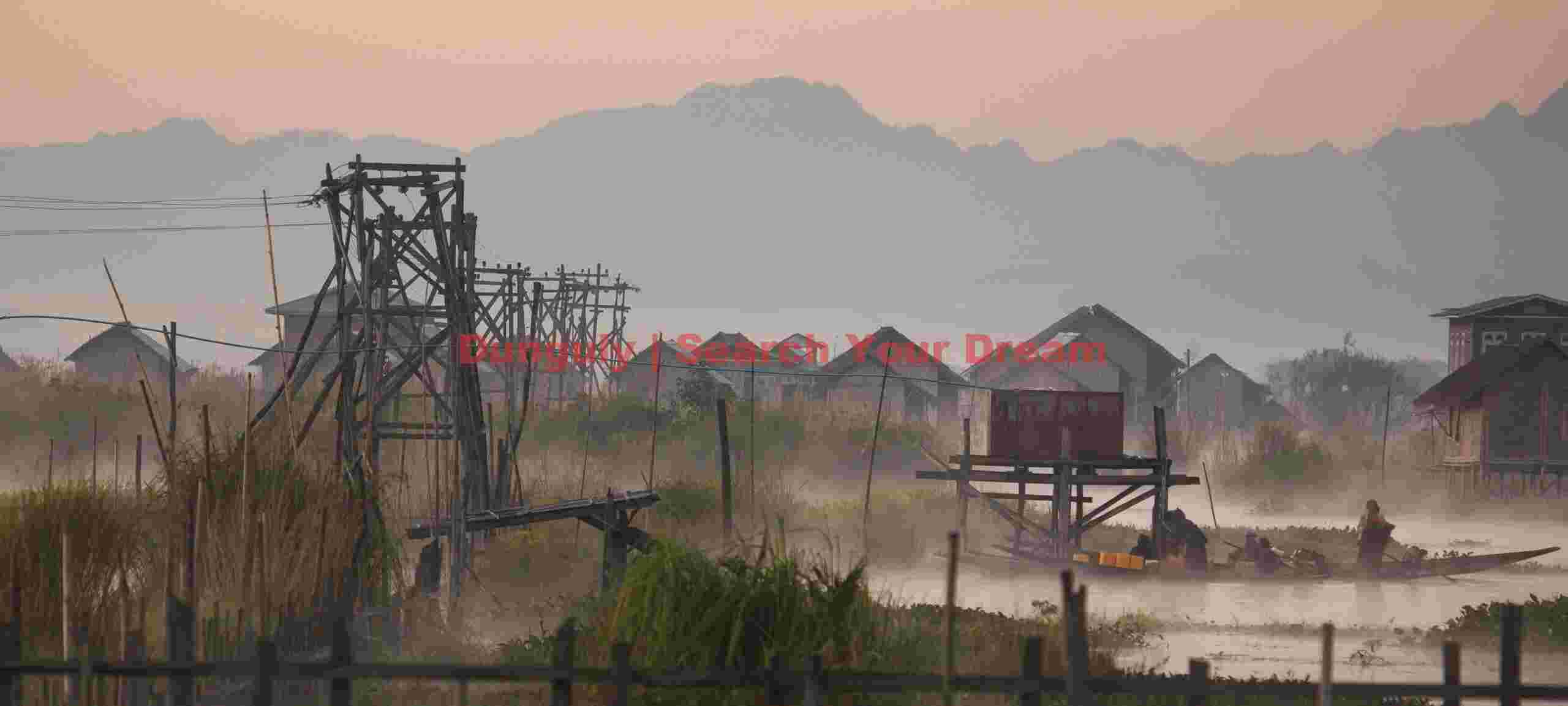 Misty morning at Golden Isles; Inle Lake, Burma Misty morning at Golden Isles