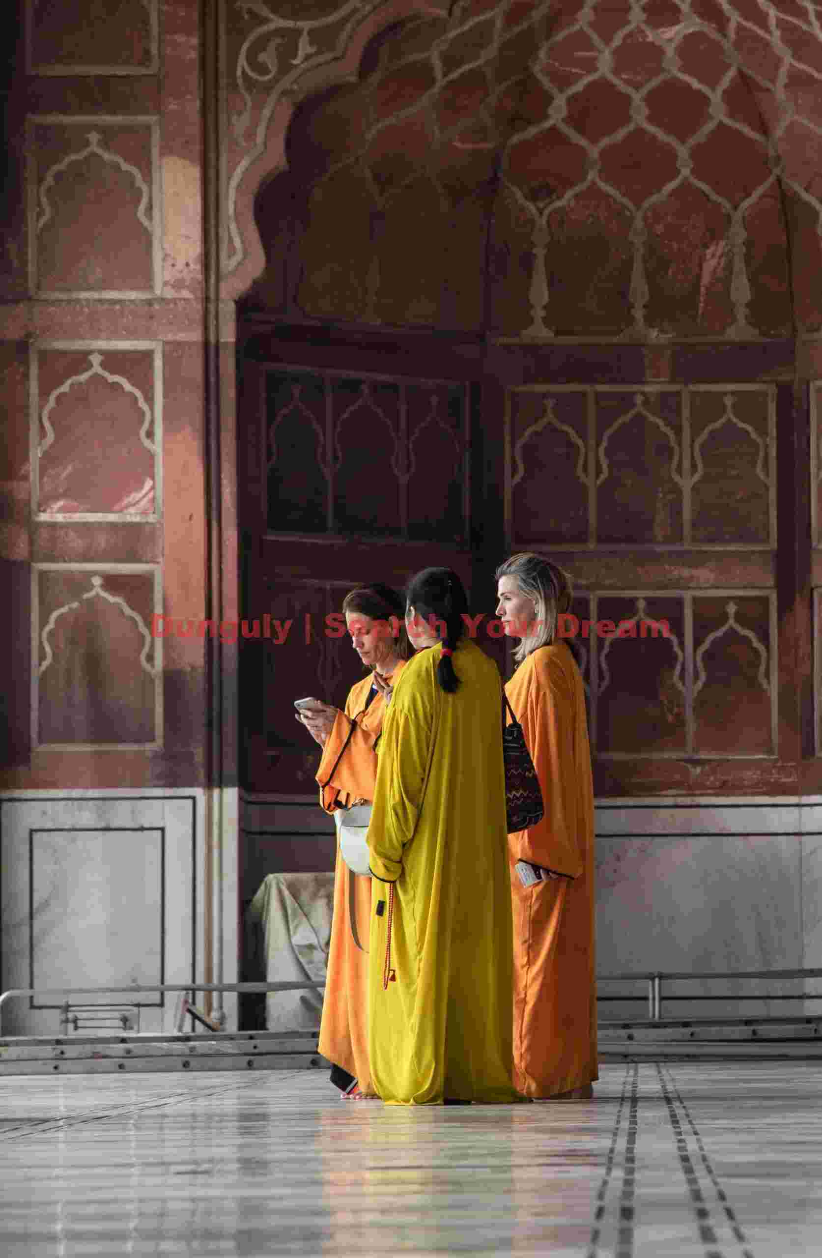 Saffron and yellow gowns; Old Delhi Saffron and yellow gowns
