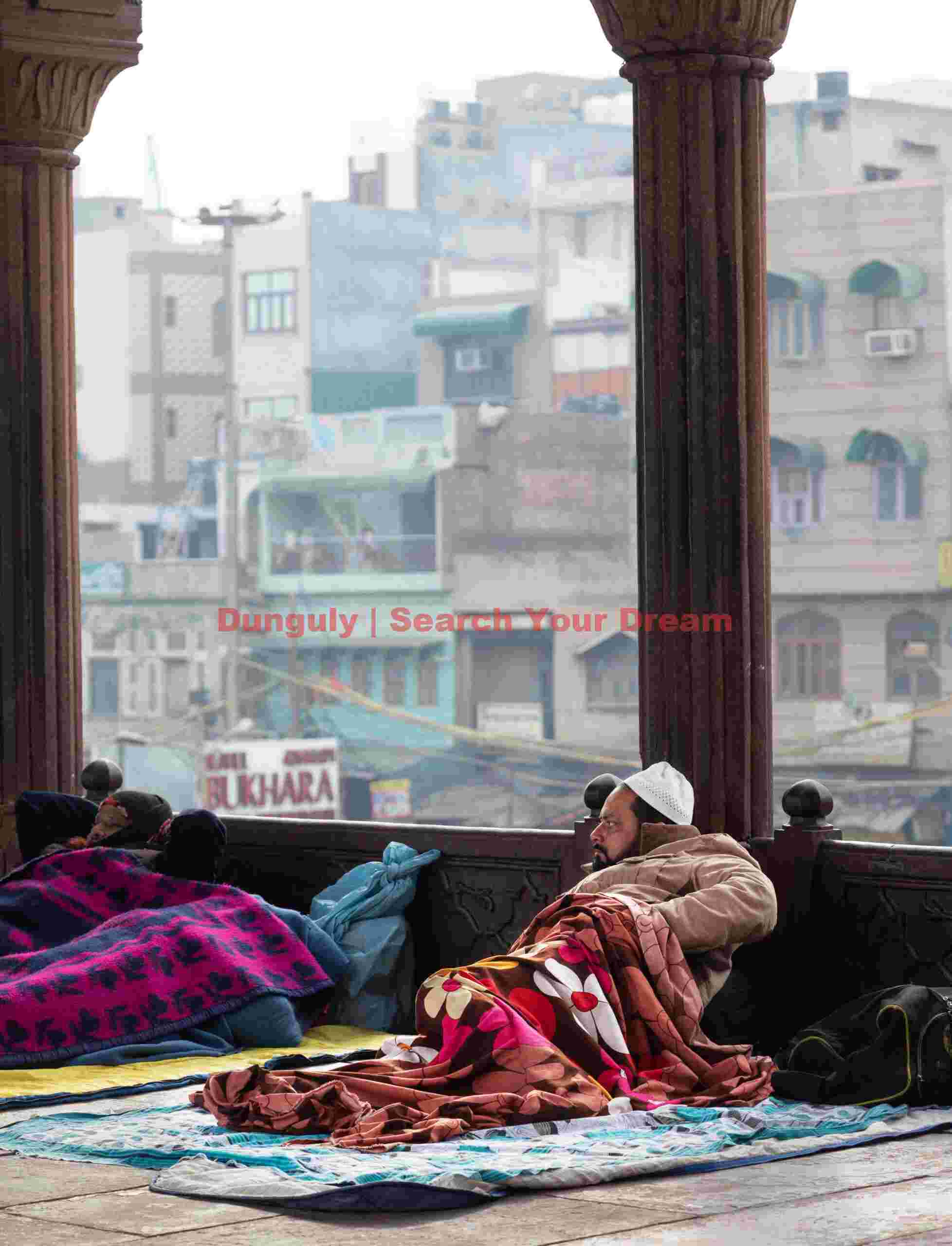 Sleeping in the temple; Old Delhi Sleeping in the temple