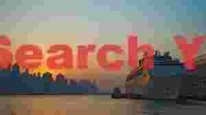 Victoria Harbour sunset and cruise ship