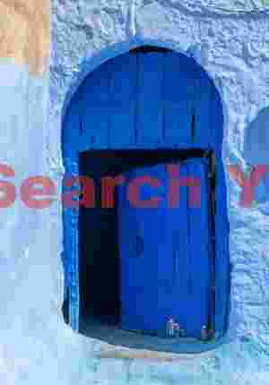 Deep blue wood door
