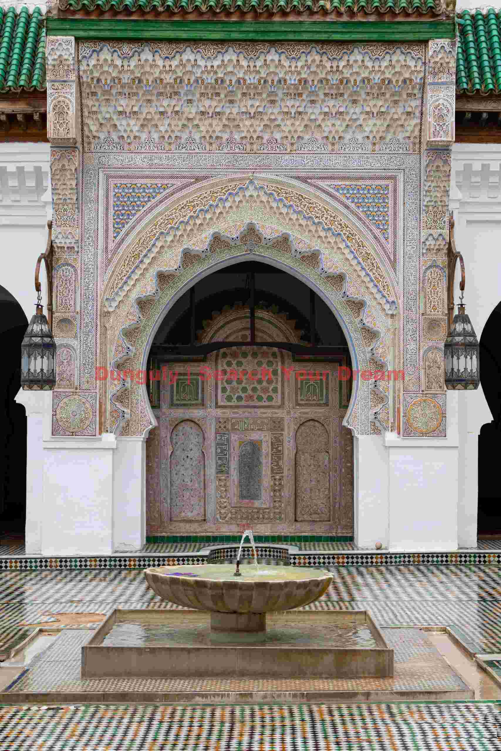Fountain and doorway; Morocco Fountain and doorway