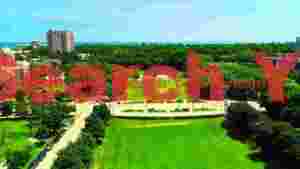 Grand Campus Green: Aerial Lakeside Vista