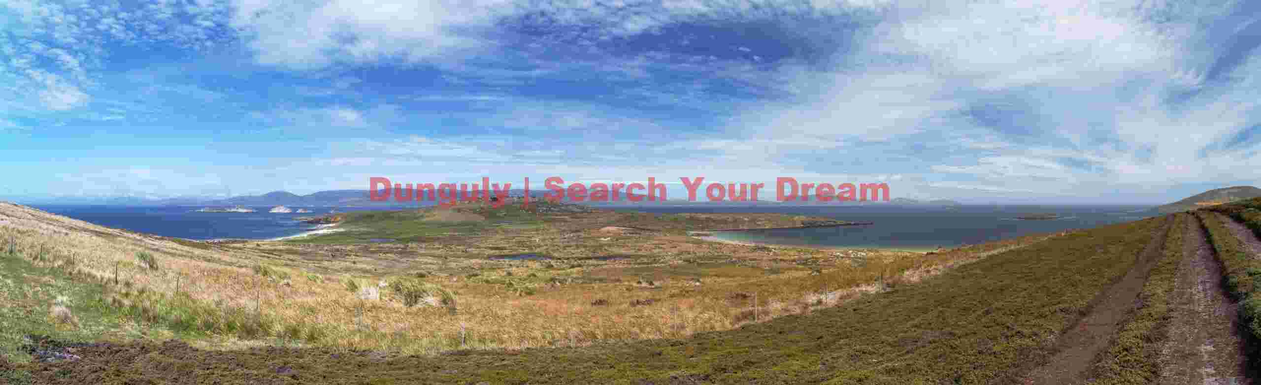 Panorama of the southern tip of Carcass Island, Leopard Beach on the right; Falkland Islands Panorama of the southern tip of Carcass Island, Leopard Beach on the right