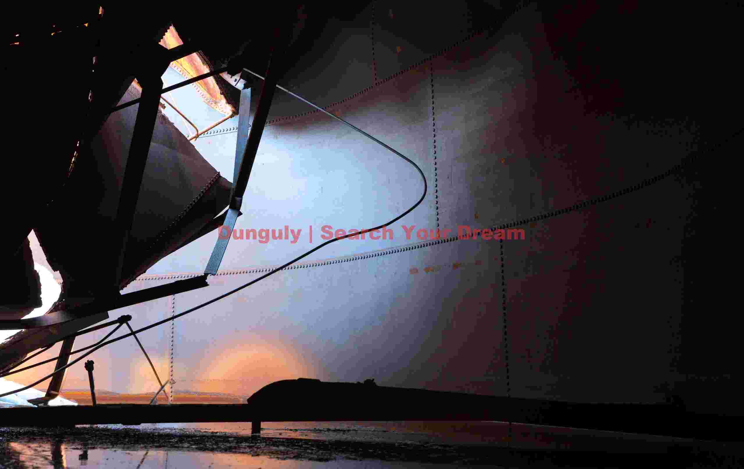 Light inside a collapsed oil tank; Grytviken, South Georgia Light inside a collapsed oil tank