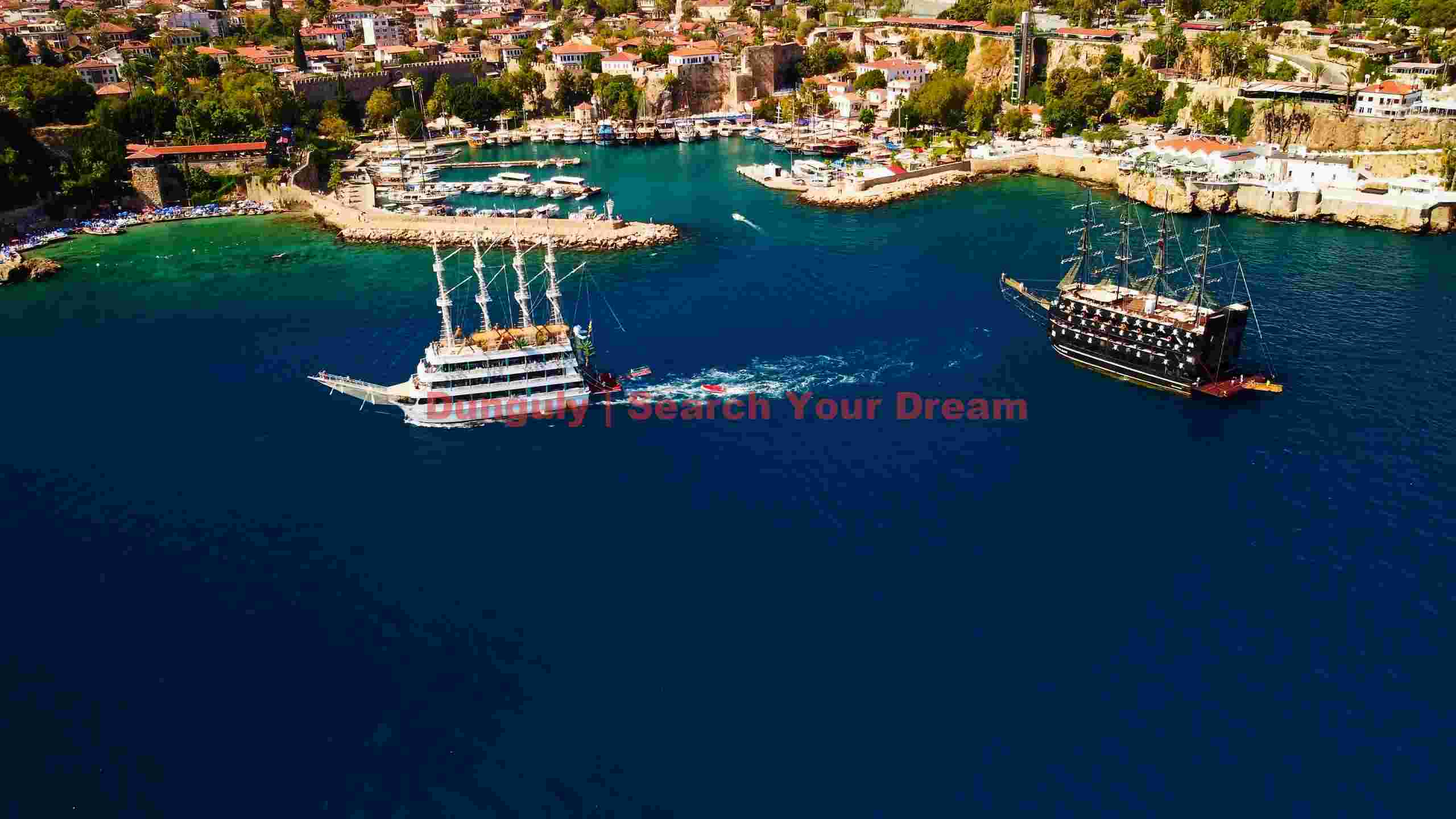 antalyas historic harbor with pirate ships antalyas historic harbor with pirate ships