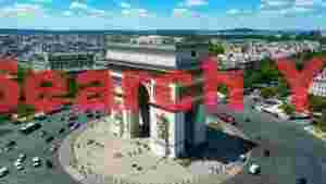 aerial grandeur of arc de triomphe in paris