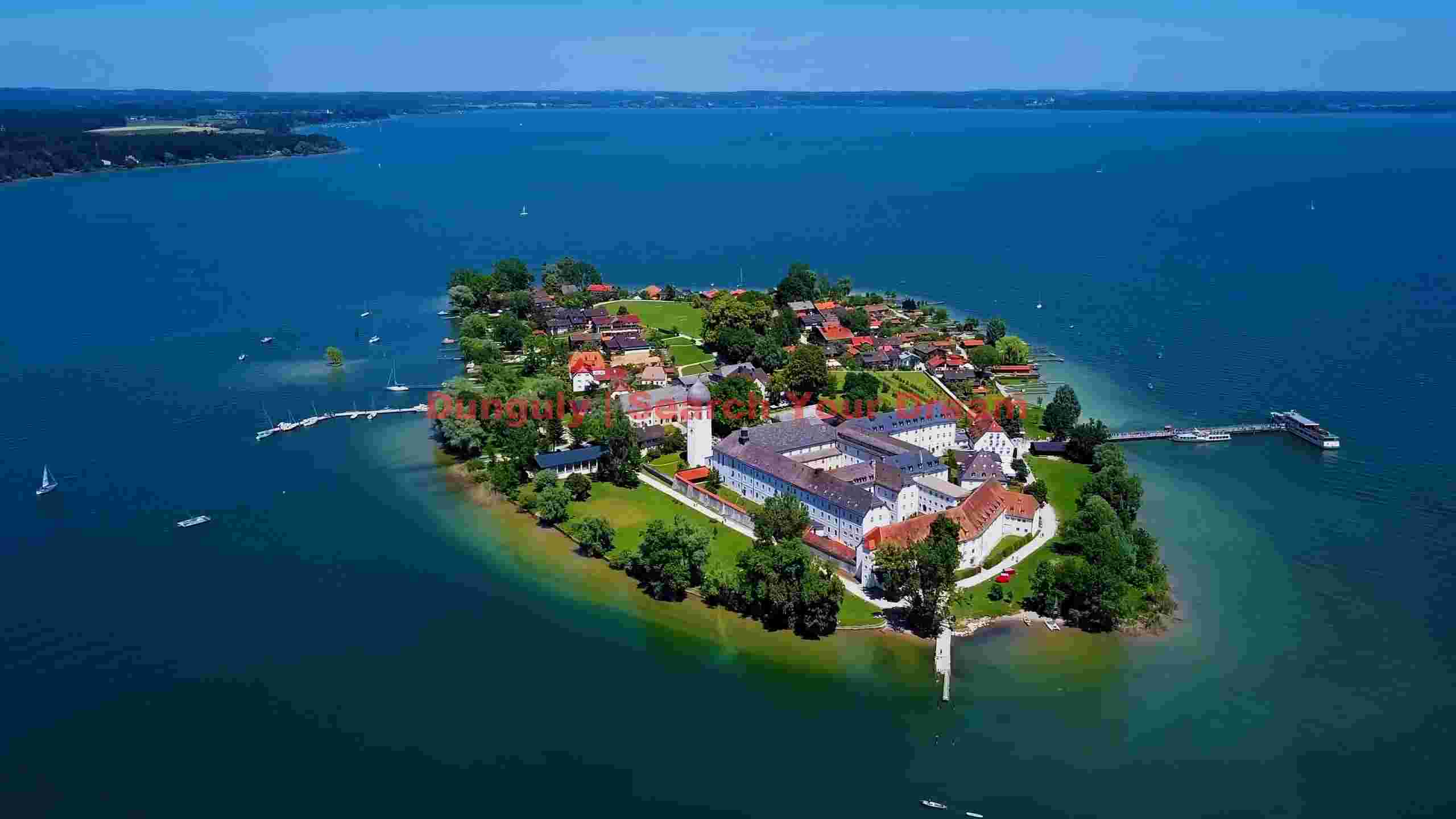 aerial view of fraueninsel island chiemsee lake aerial view of fraueninsel island chiemsee lake
