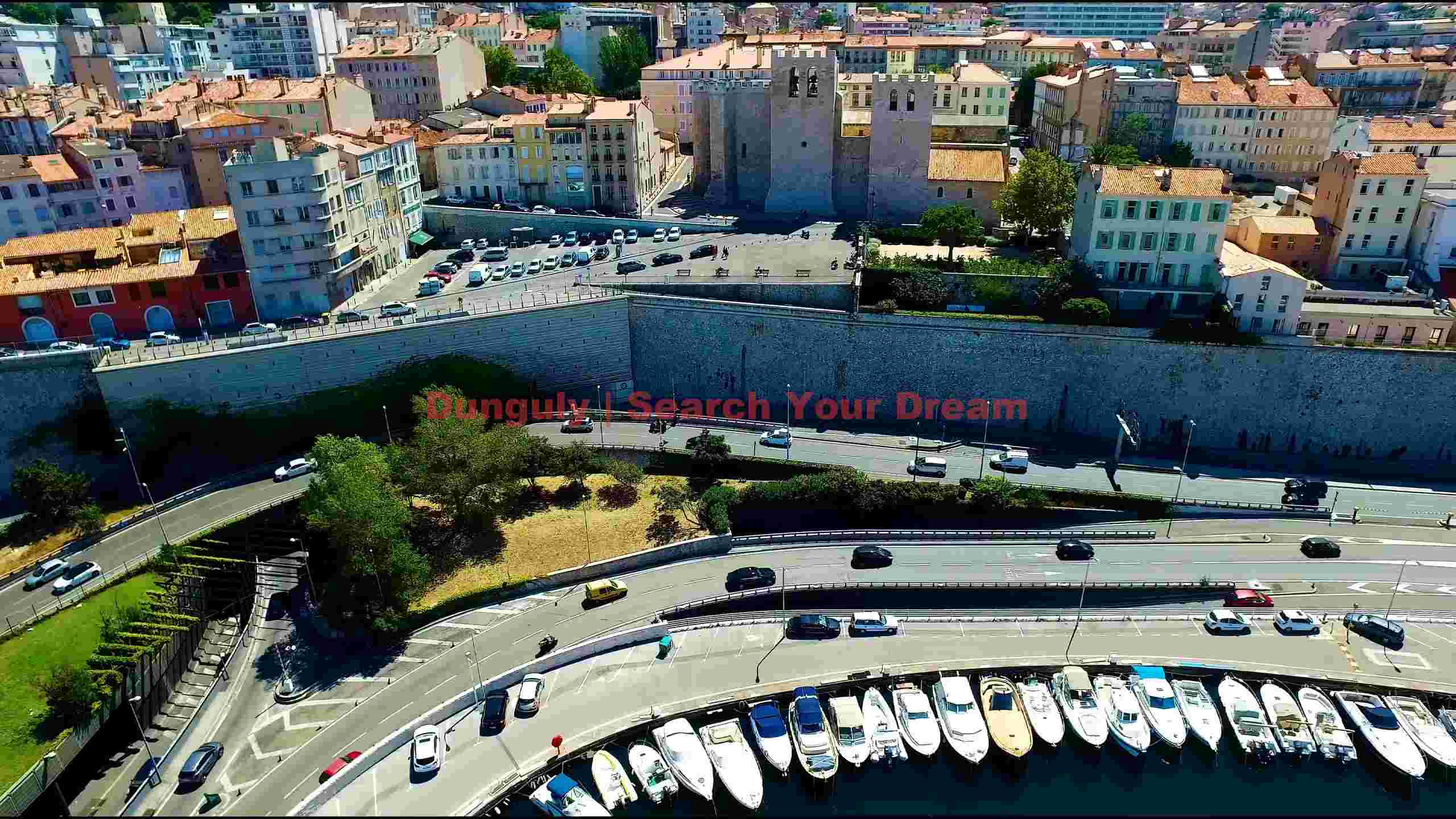 aerial view of historic coastal city marina aerial view of historic coastal city marina
