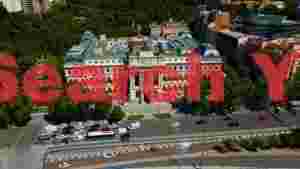 aerial view of the spanish senate in madrid