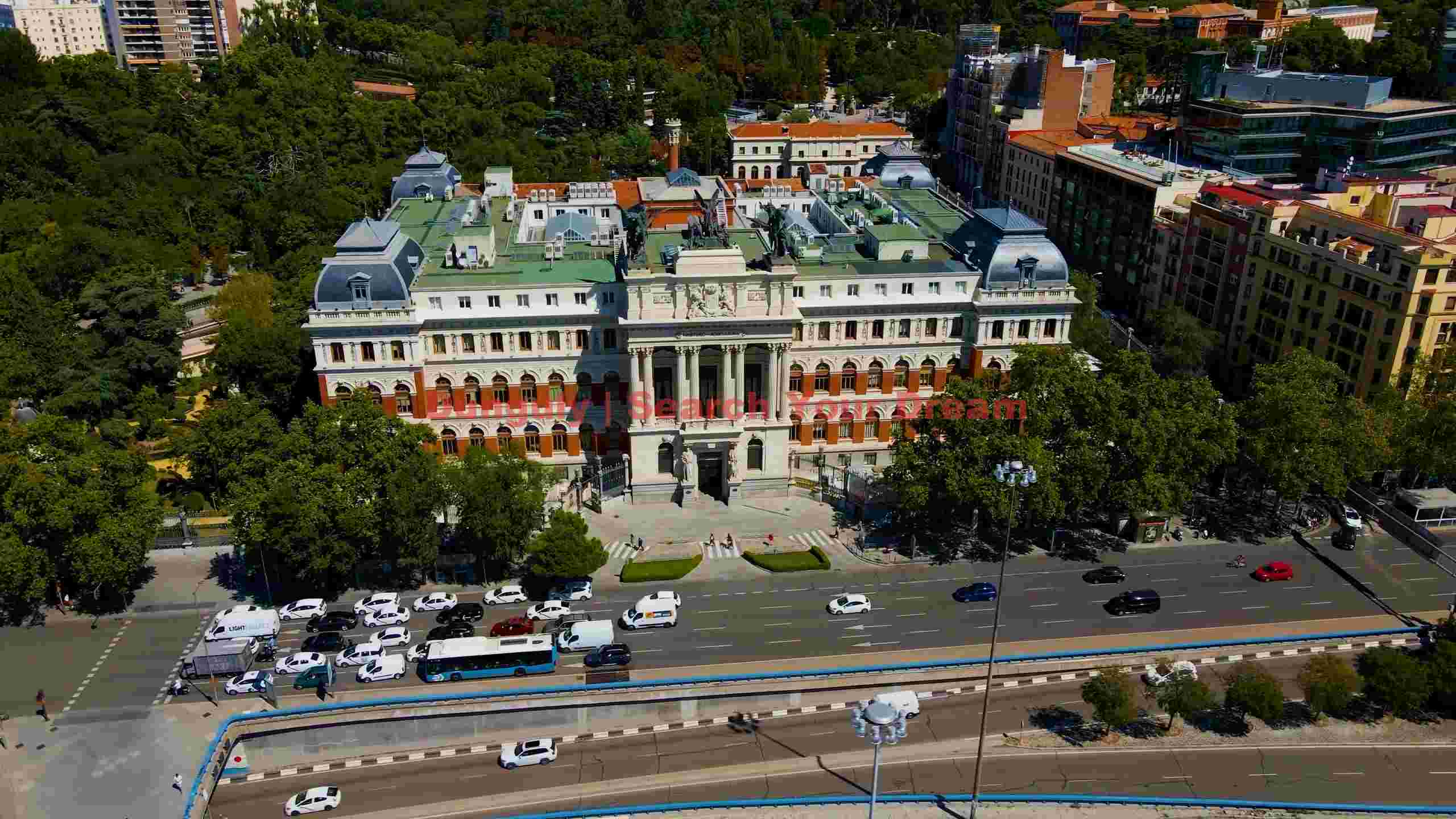 aerial view of the spanish senate in madrid aerial view of the spanish senate in madrid