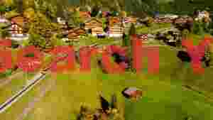 At Home alpine train journey through autumn village