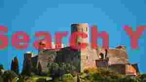 ancient castle on verdant hill