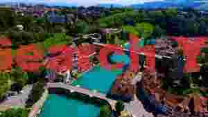 At Home berns azure embrace a scenic aerial view of the aare river