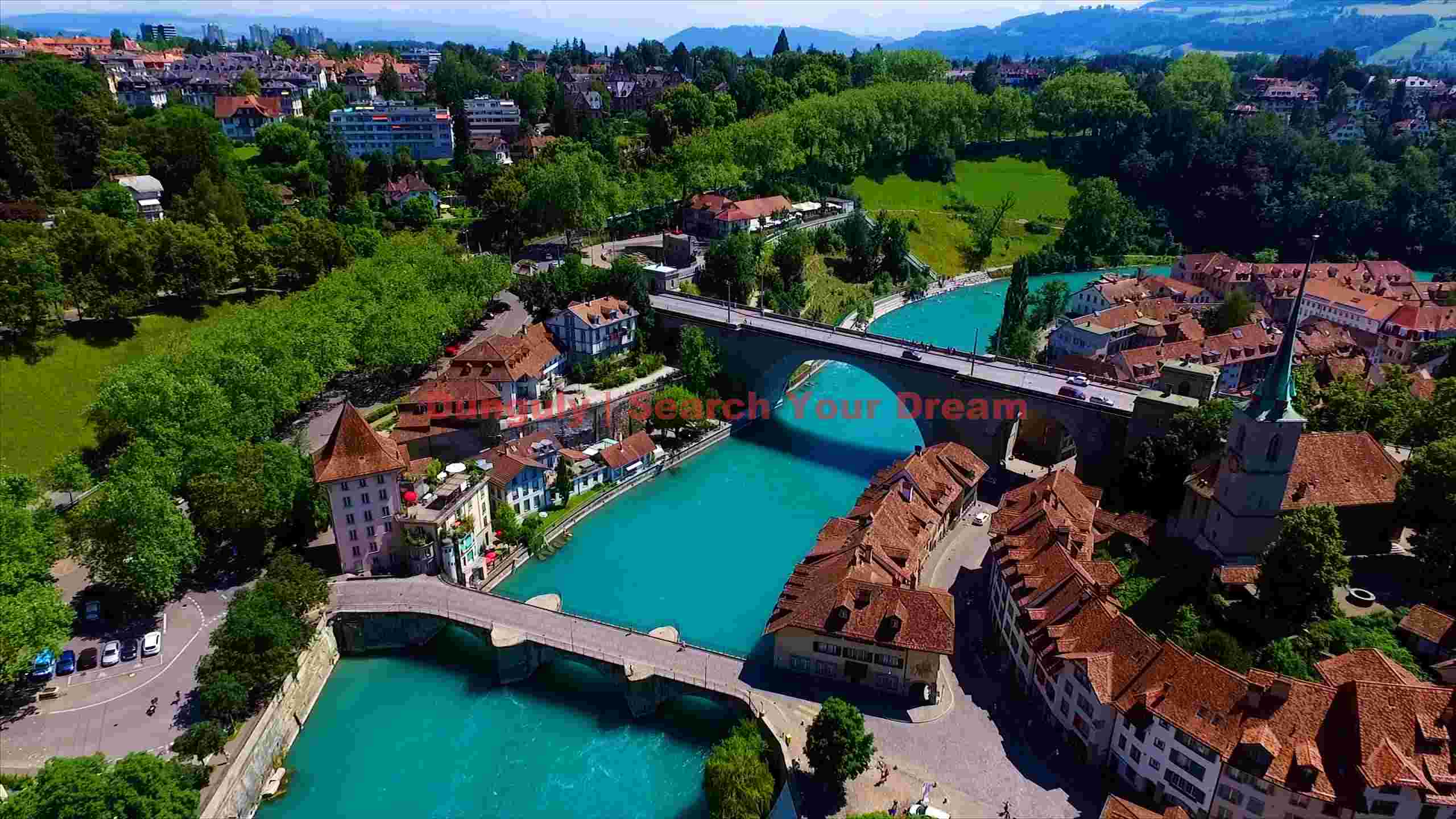 berns azure embrace a scenic aerial view of the aare river berns azure embrace a scenic aerial view of the aare river