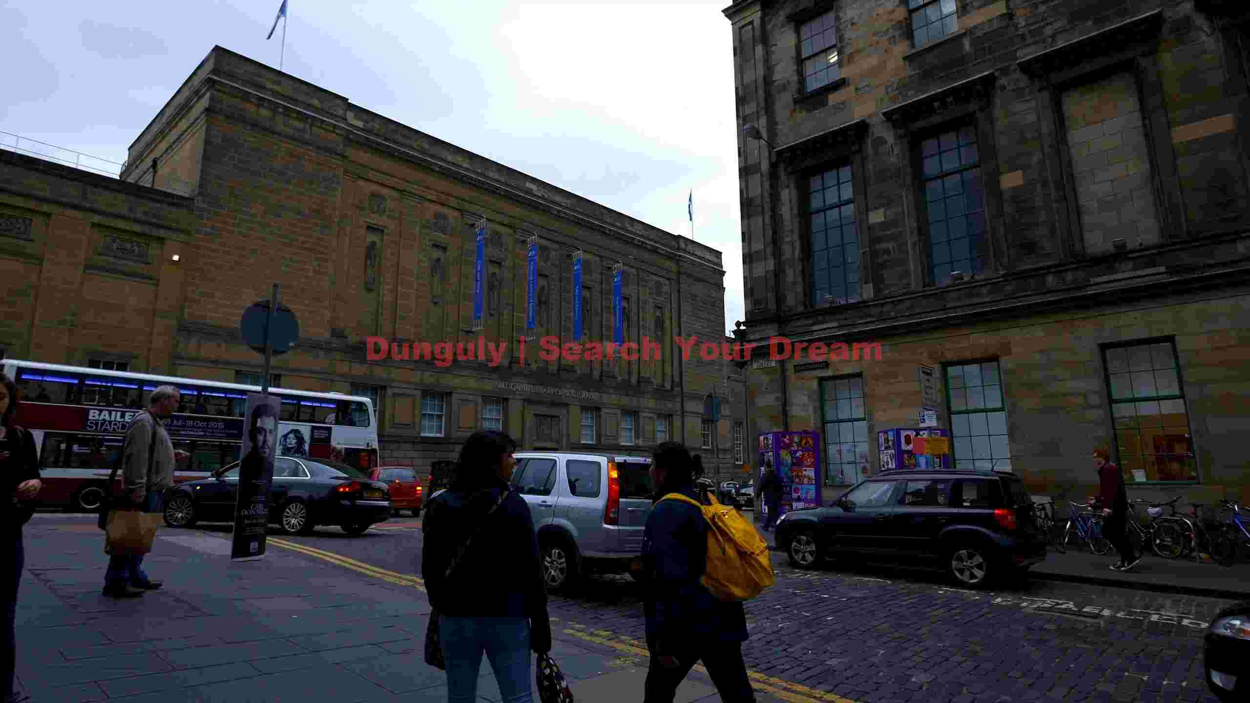 bustling city street with historic stone buildings bustling city street with historic stone buildings
