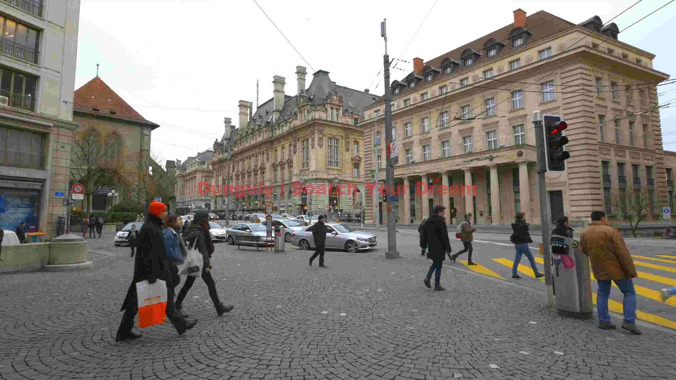 bustling geneva city street scene bustling geneva city street scene