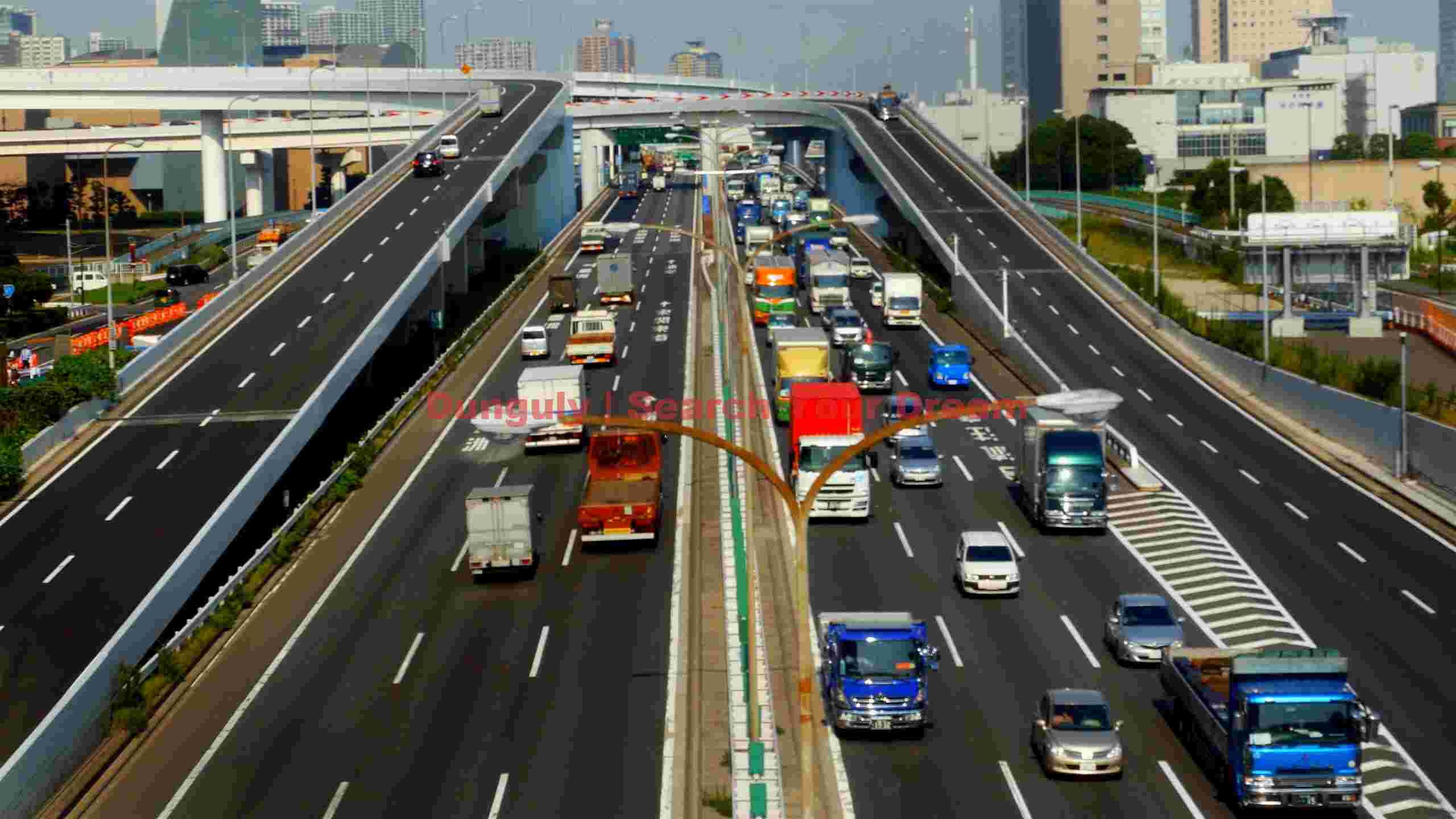 bustling urban highway network bustling urban highway network