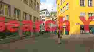 At Home charming zurich old town street scene
