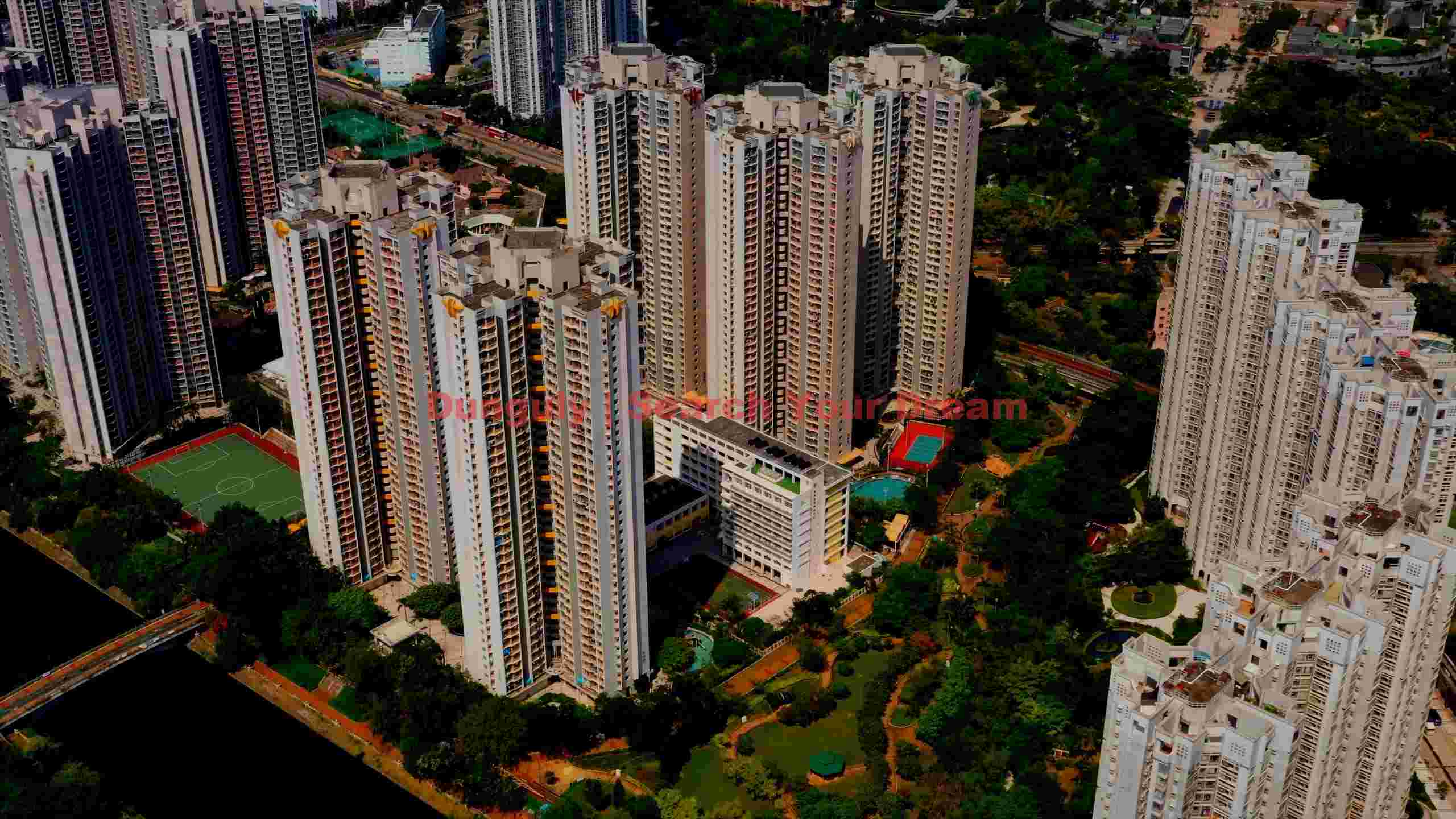 dense urban landscape with green spaces aerial view dense urban landscape with green spaces aerial view