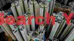 At Home dense urban residential towers aerial view