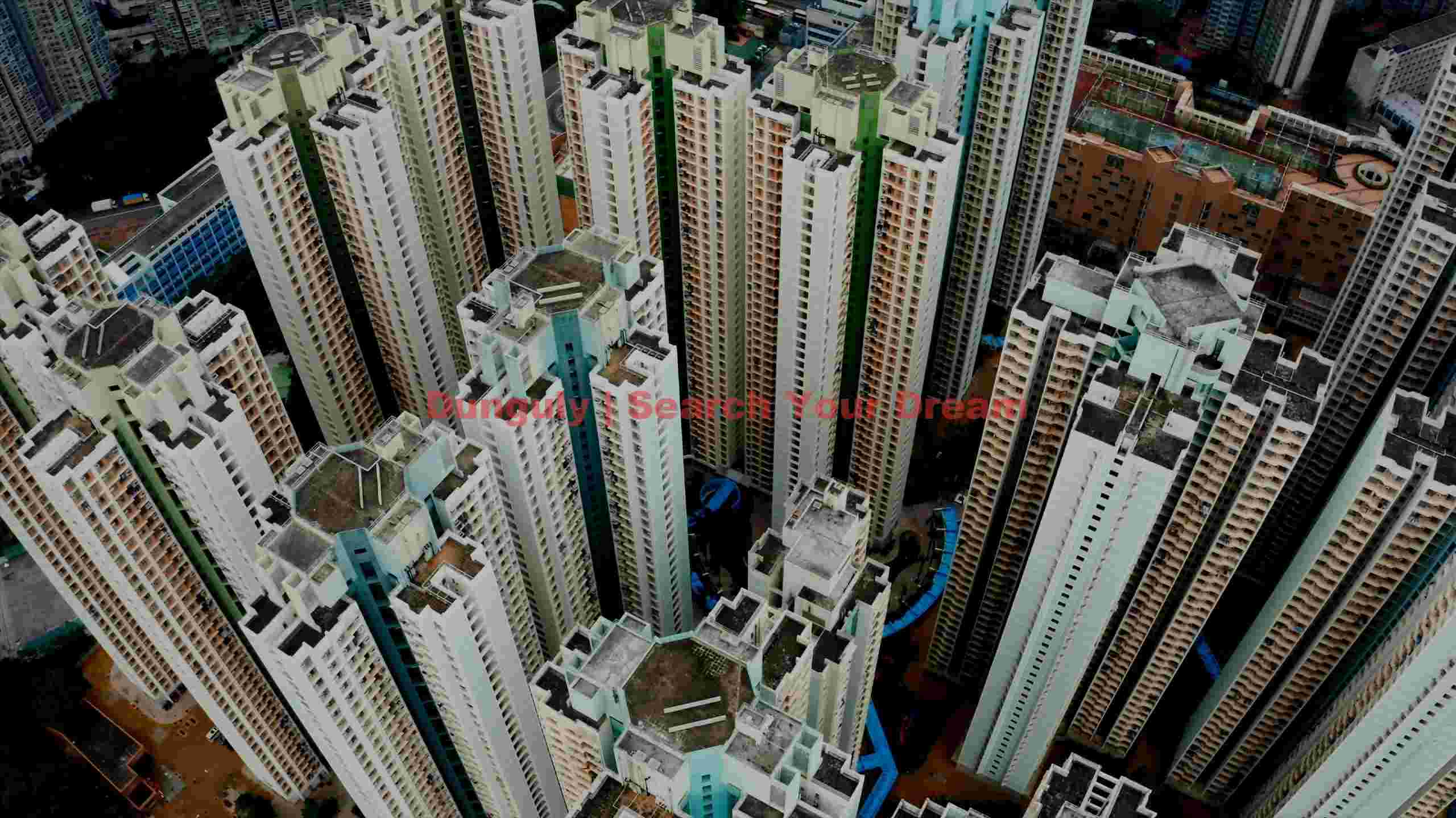 dense urban residential towers aerial view dense urban residential towers aerial view