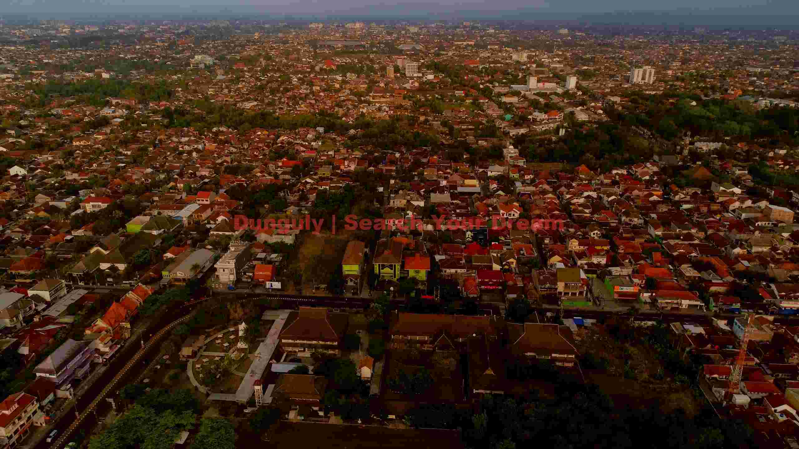 dusk over the densely populated city dusk over the densely populated city