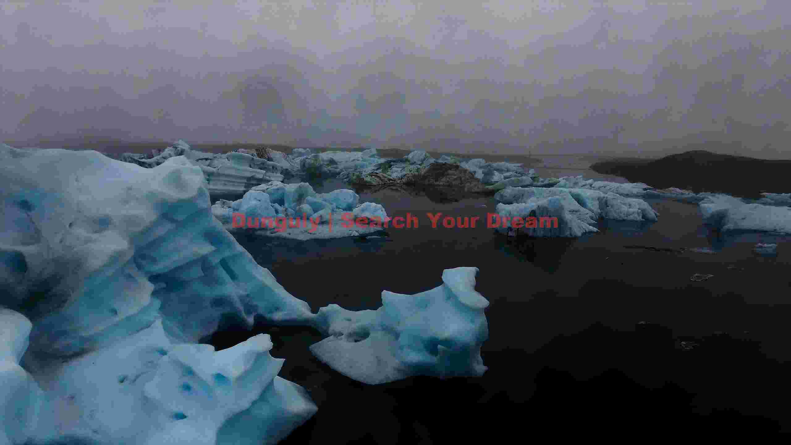glacial serenity blue icebergs in a misty lagoon glacial serenity blue icebergs in a misty lagoon
