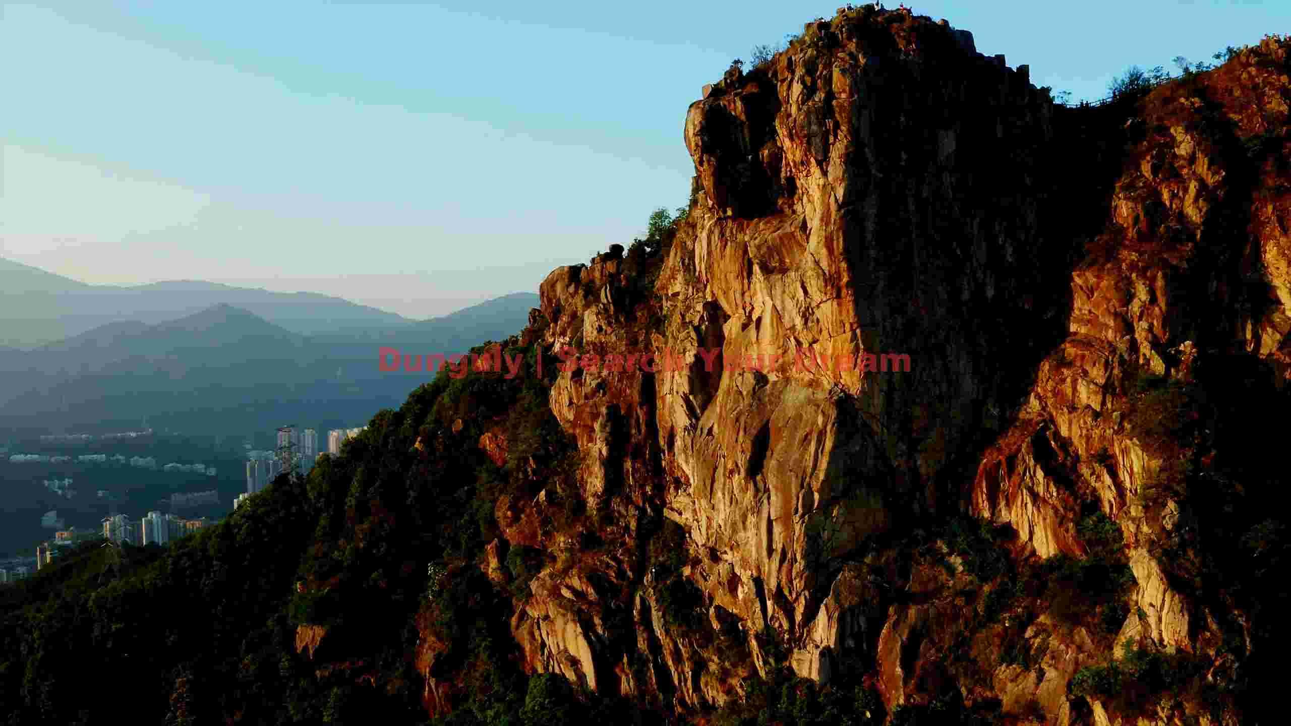 golden hour majesty rugged mountain overlooking city golden hour majesty rugged mountain overlooking city