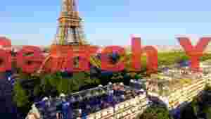 golden hour over paris iconic eiffel tower view
