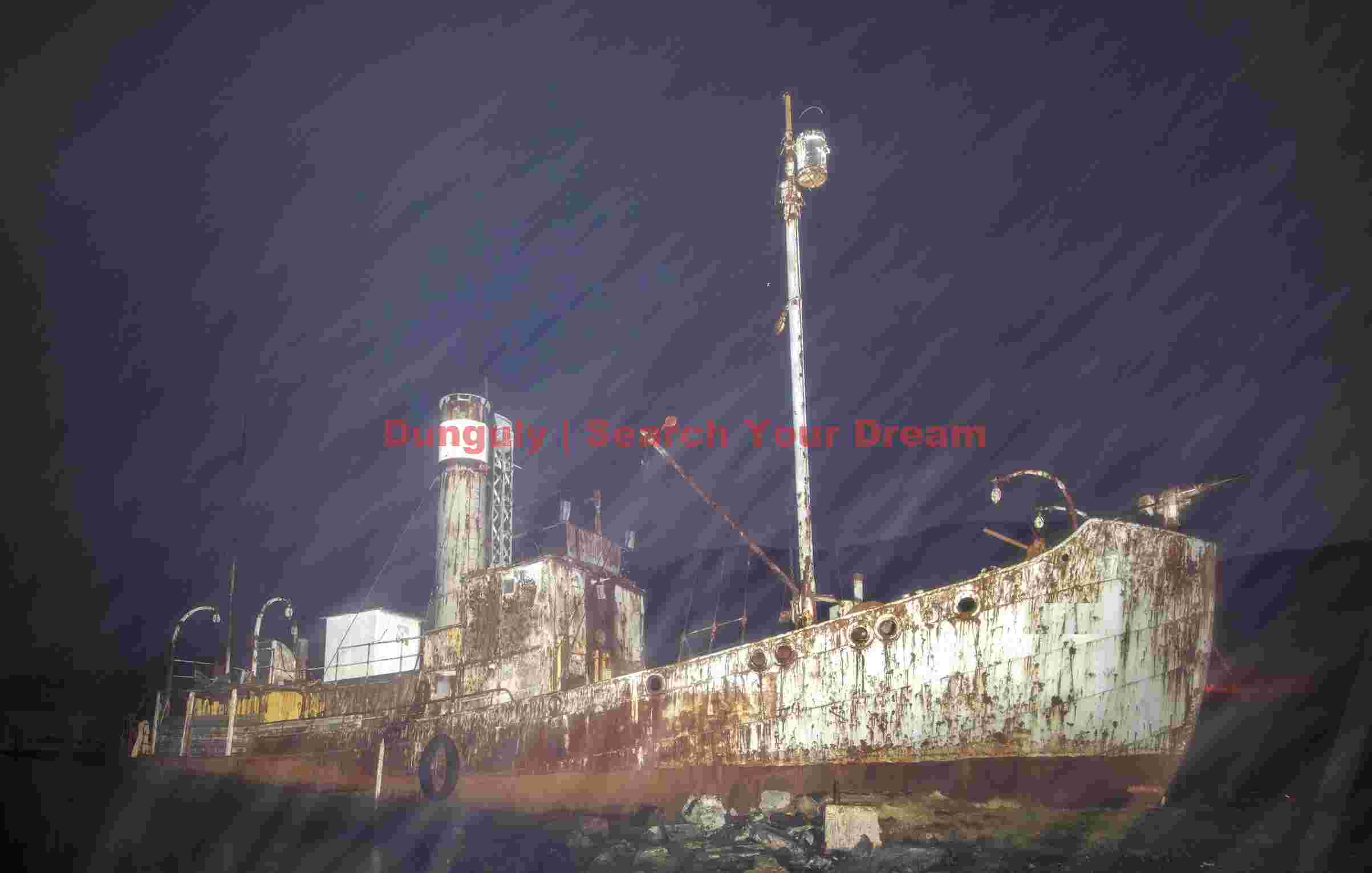 haunted rust abandoned ship at night haunted rust abandoned ship at night