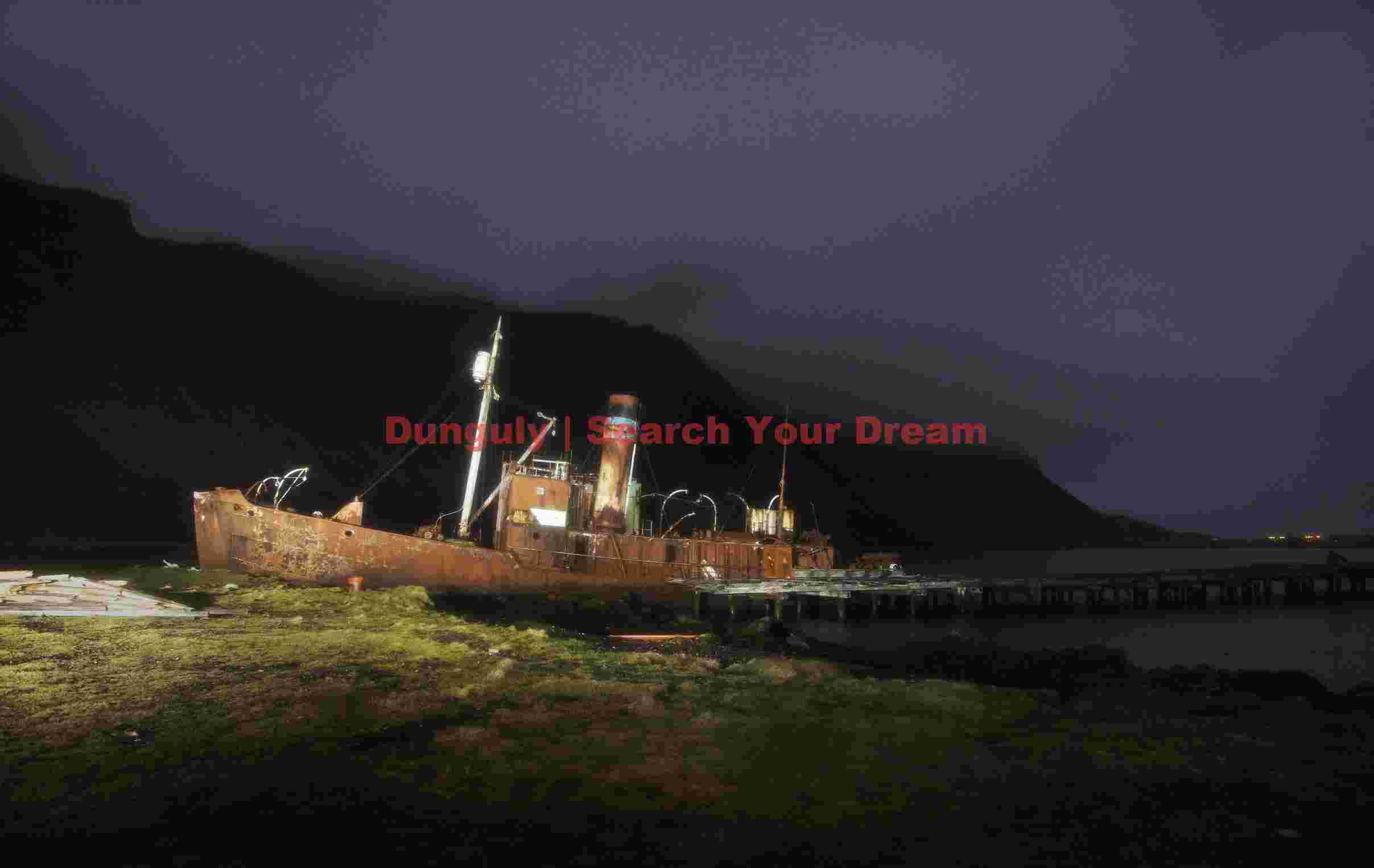 haunting shipwreck on a moody coastline haunting shipwreck on a moody coastline