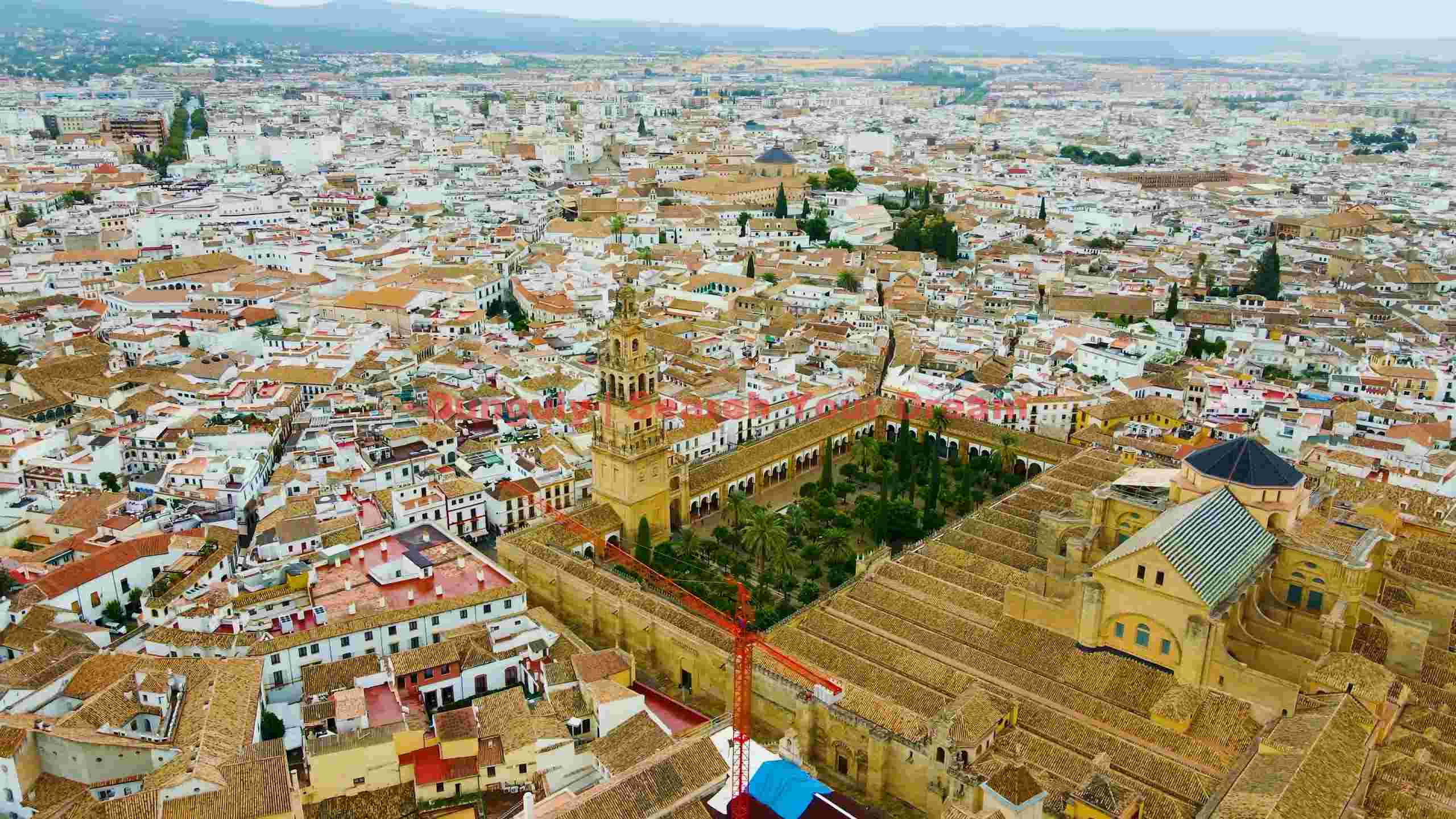 historic cyrdoba city aerial view of mosque cathedral historic cyrdoba city aerial view of mosque cathedral