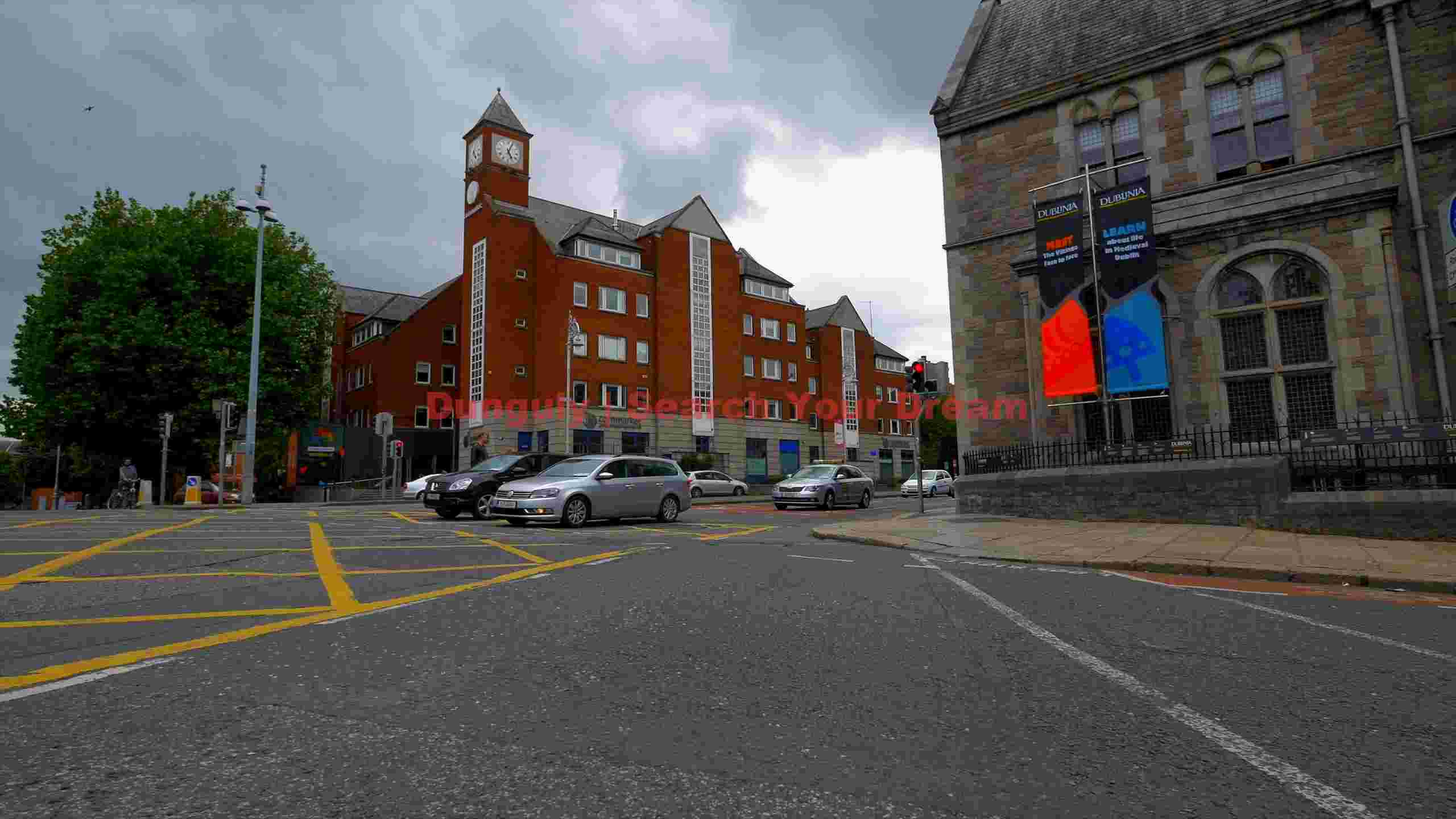historic dublin streetscape on a cloudy day historic dublin streetscape on a cloudy day