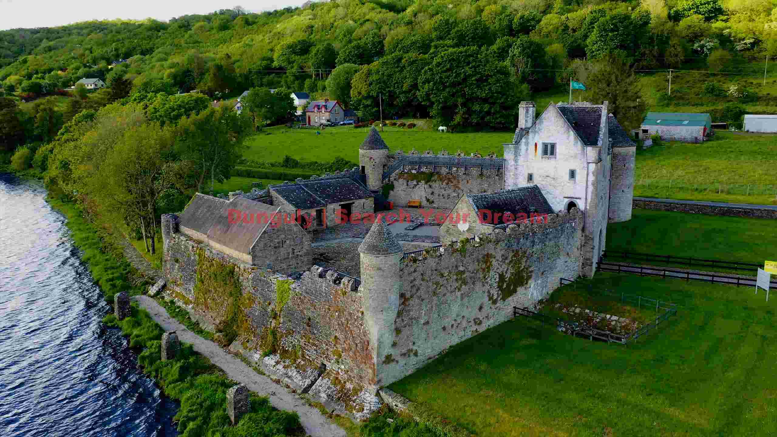historic irish lakeside castle landscape historic irish lakeside castle landscape