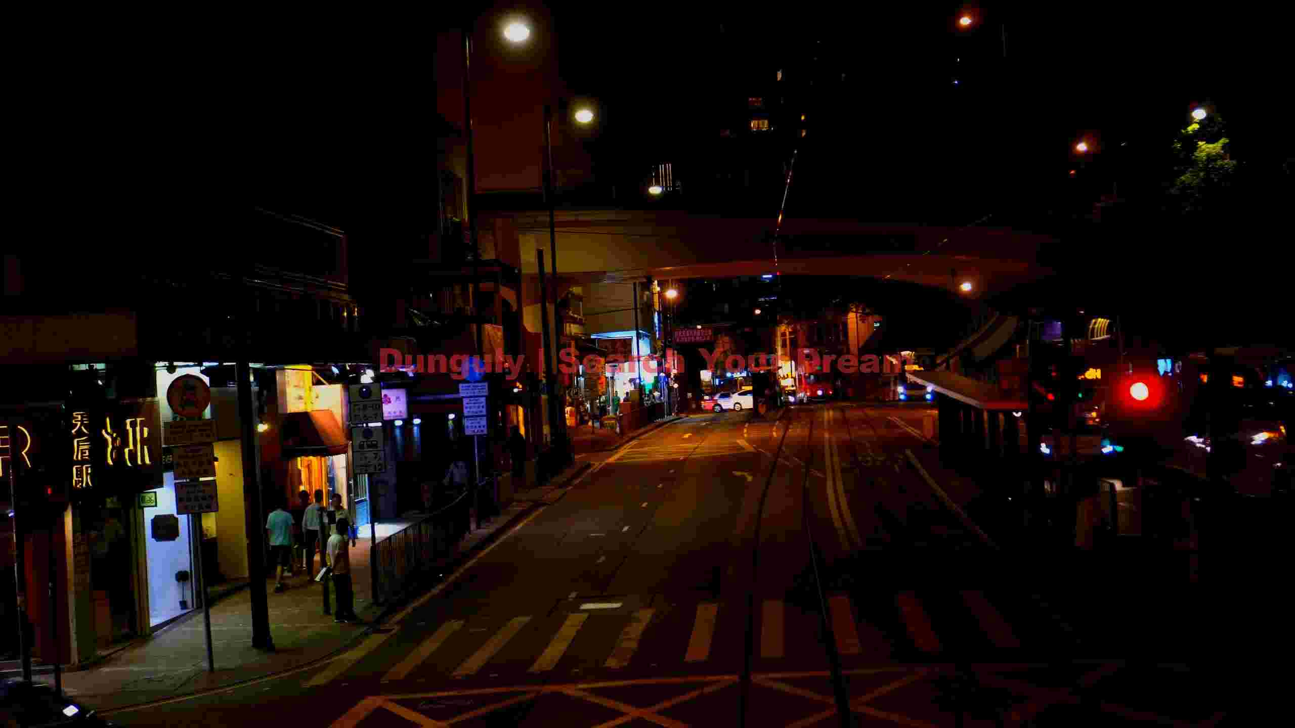 hong kong night streetscape hong kong night streetscape