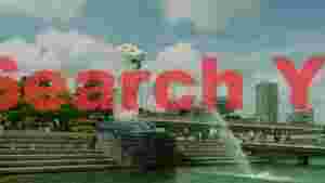 At Home iconic merlion statue in singapore waterfront park
