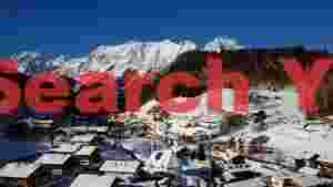 idyllic alpine village winterscape
