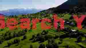 idyllic green mountain village landscape