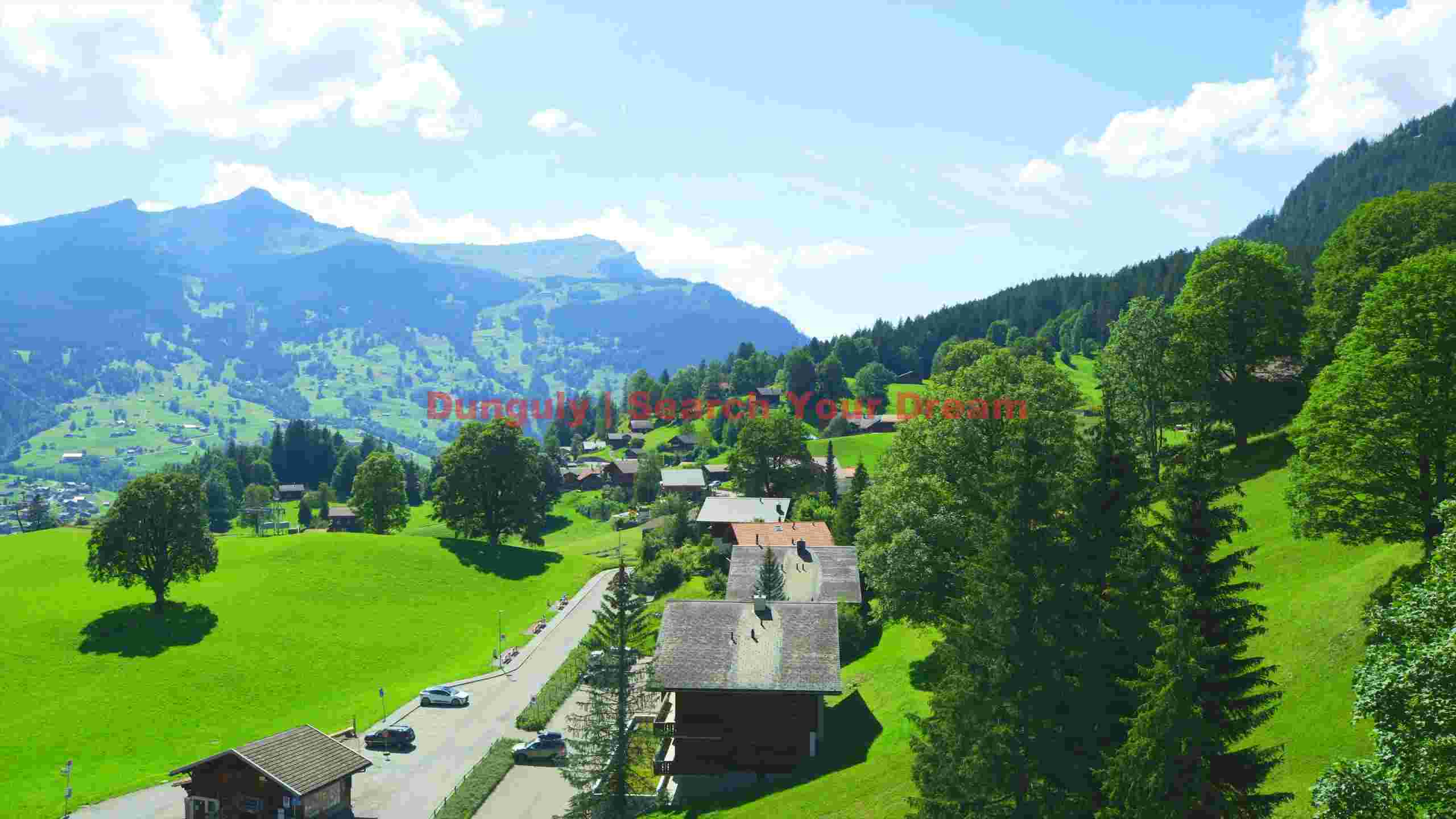 idyllic swiss alpine village and valley idyllic swiss alpine village and valley