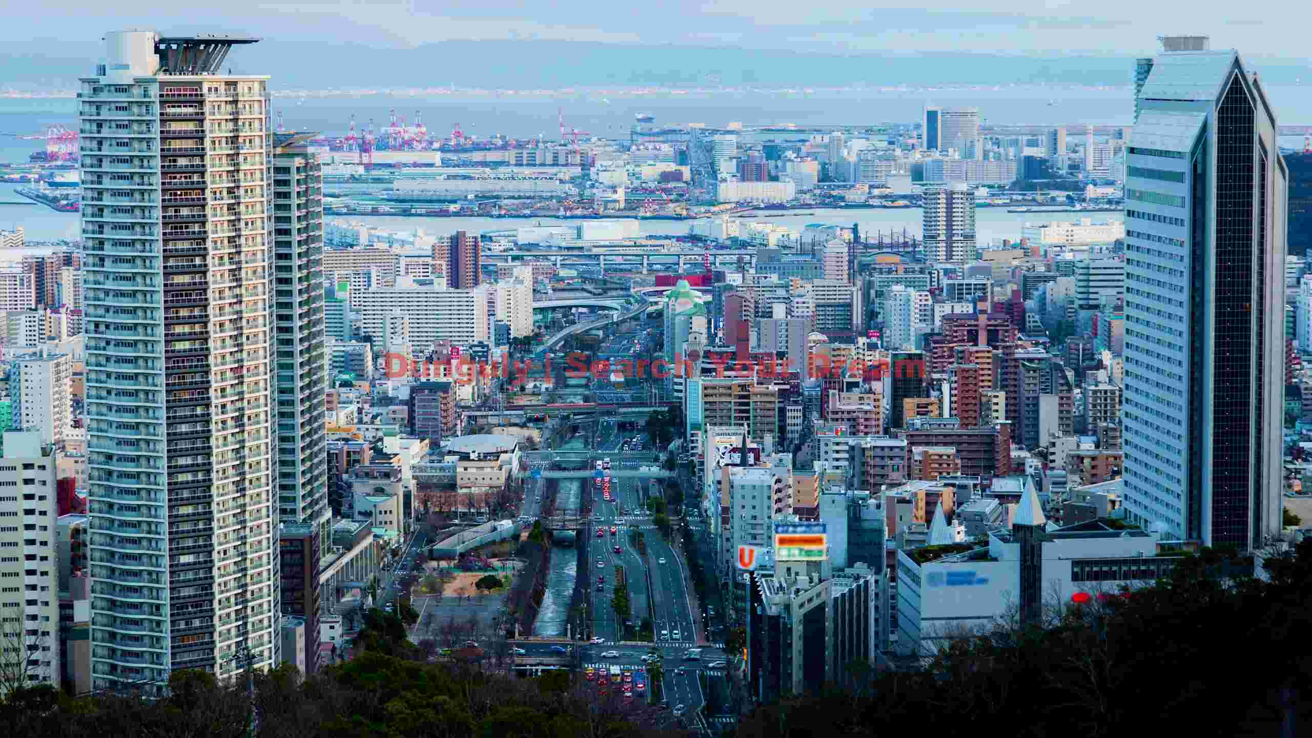 kobe cityscape and bay panorama kobe cityscape and bay panorama
