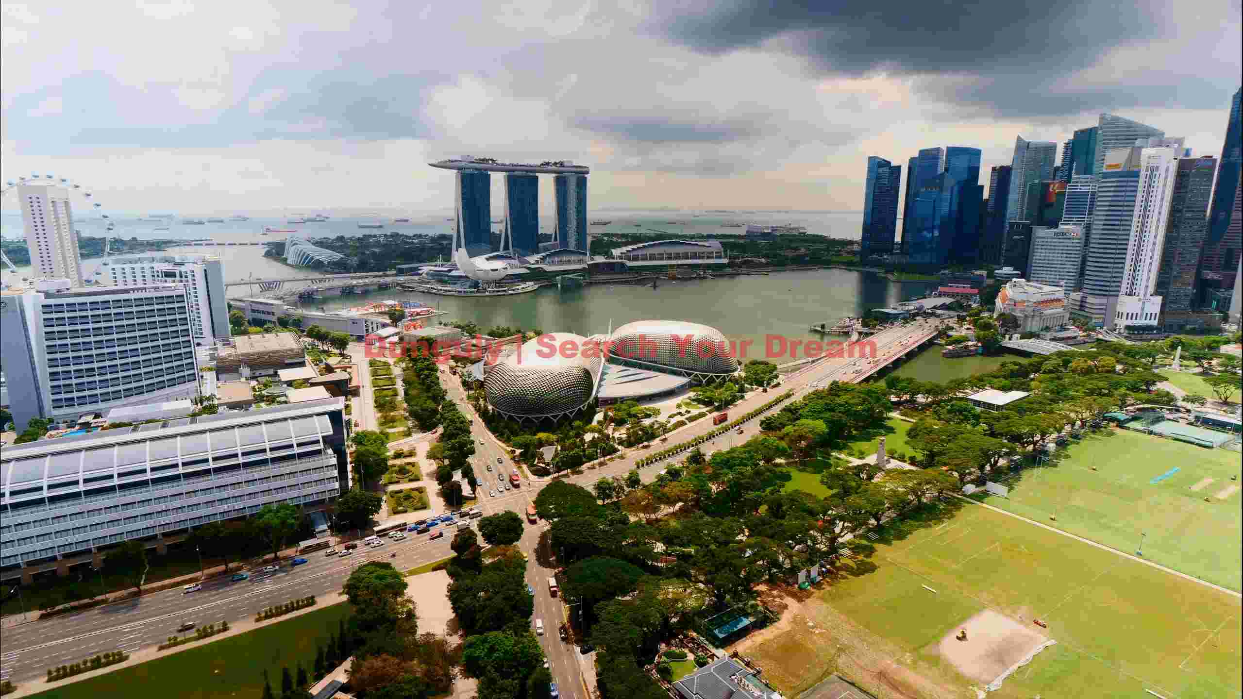 majestic aerial view of singapores marina bay majestic aerial view of singapores marina bay