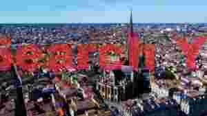 majestic bordeaux aerial view of saint michel basilica