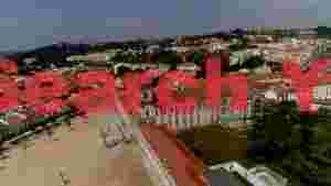 majestic coimbra historic cityscape from above
