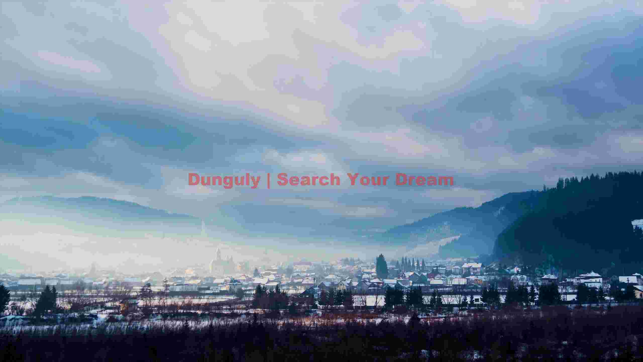 misty winter valley town misty winter valley town