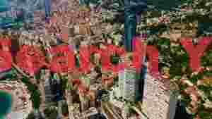 monaco coastal urban landscape aerial