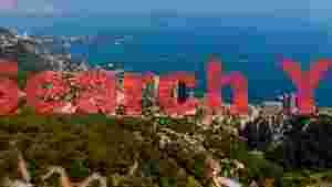 monaco coastline aerial panorama
