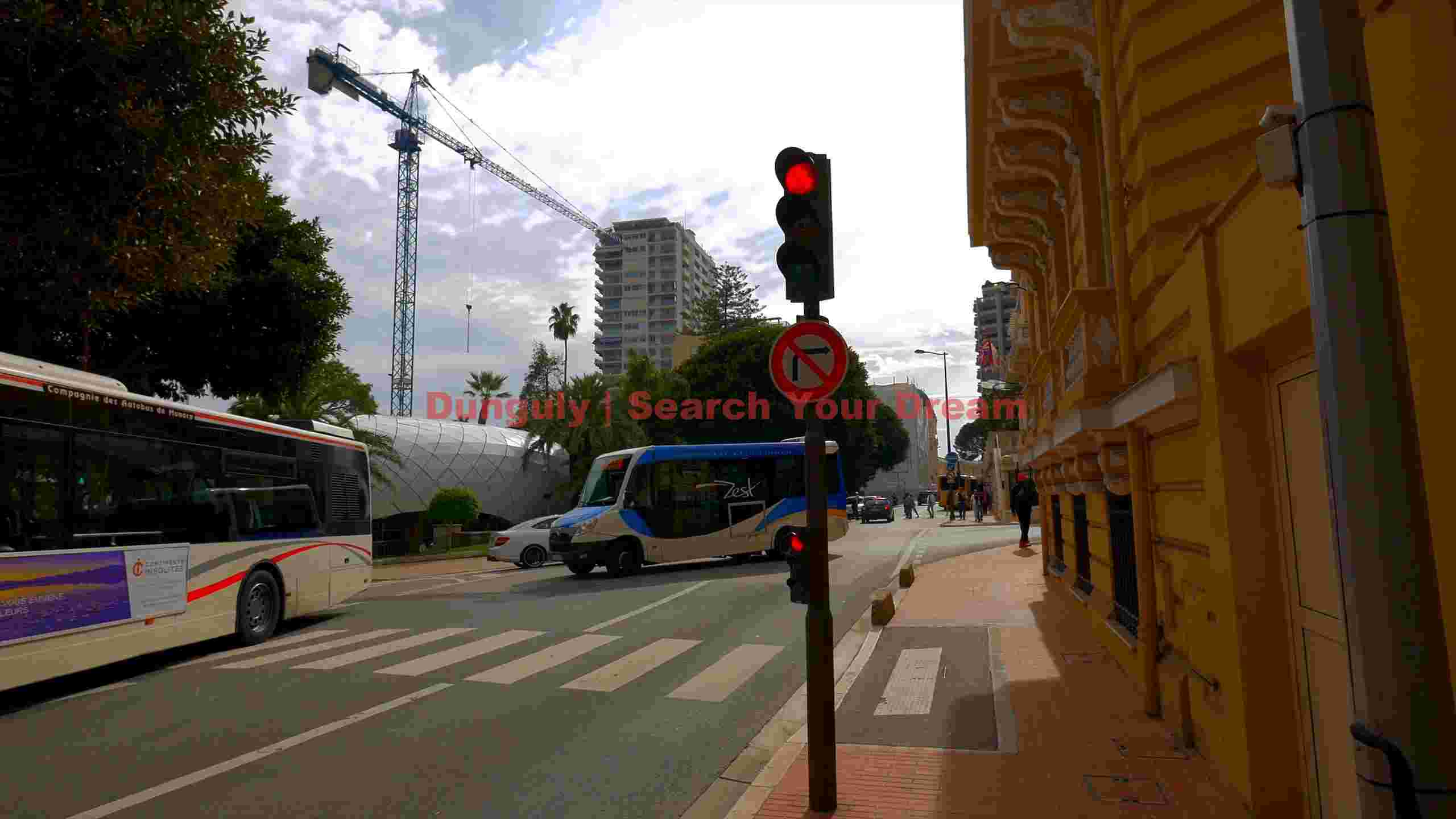 monaco urban scene buses crane and architecture monaco urban scene buses crane and architecture